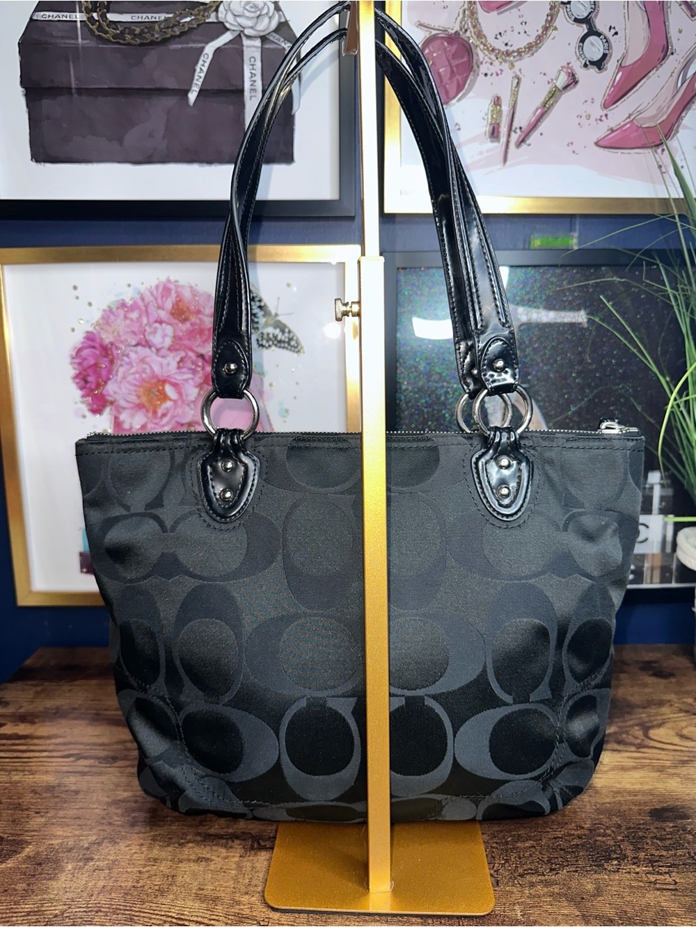Coach Signature Jacquard Tote Shoulder - Gem
